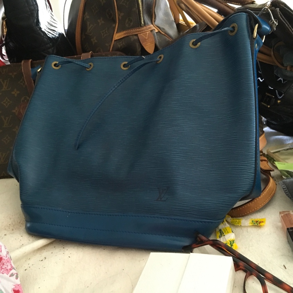 A blue epi leather Vuitton bucket bag-vintage